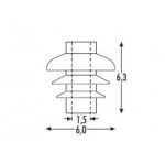 Sommerfeldt 839 0 Dach-Isolator, braun 6,0 x 6,3 mm (24 St. i. B.)